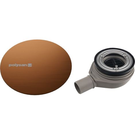 Siphon pour receveur de douche MIRAI, dia. 90mm, DN40, couvercle cuivre mat (1/4)