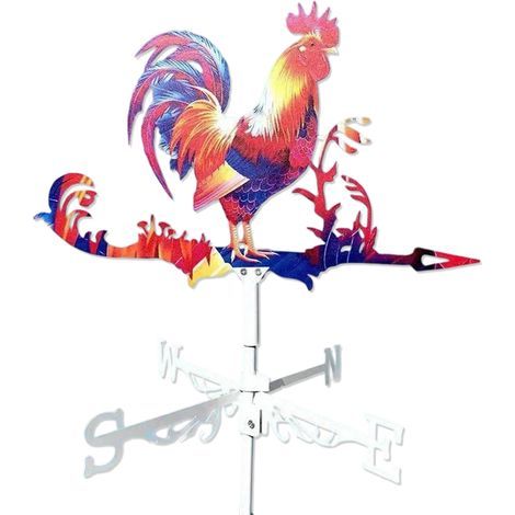 Outils de jardinage. girouette coq en métal. décorations de jardin. ornements de style campagnard. clôtures de toit extérieures. statues d'extérieur. rouge. statues de jardin d'extérieur (1/5)