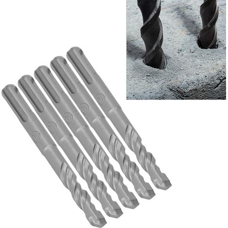 Set mit 5 Schlagbohrern, 110 mm lang, Hartmetallspitzen für rotierende Schlagbohrer für Ziegel, Stein und Beton, 10 mm. (1/5)