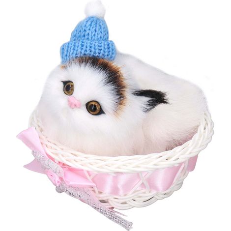 Jouet en Peluche Chat Réaliste avec Son, Décoration pour Voiture Enfant, Doux en Fourrure de Lapin (1/5)