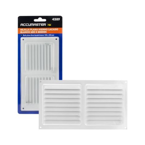 Rejilla Plana Hierro Lacado Blanco 100x200mm (1/5)