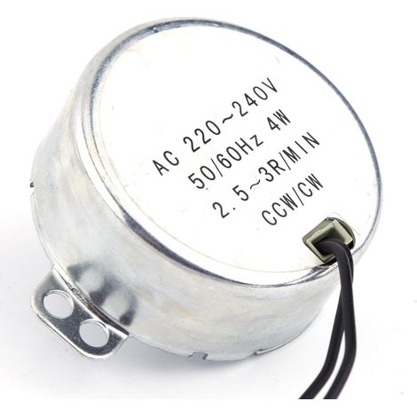 220-240V AC Gear Motor, 1 Piece, Electric Cycle Rotary Motor CW/CCW 4W (2.5-3 RPM) (1/5)