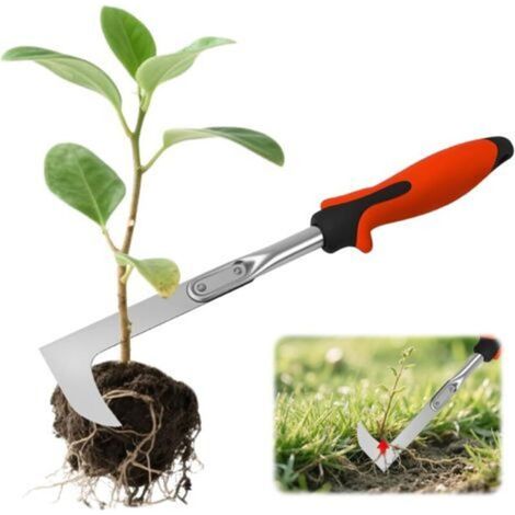 Couteau Désherbeur Manuel en Acier Inoxydable, Outil de Désherbage à Main Durable en Acier au Manganèse,Grattoir de Jardin Poignée Ergonomique pour Joints,Mousse & Mauvaises Herbes