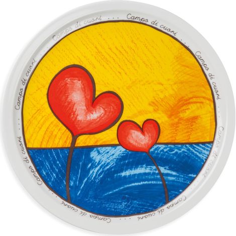 Egan Piatto Pizza Cuori porcellana smaltata giallo 30 cm (1/2)