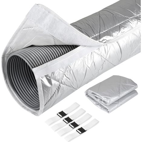 Housse de Protection pour Climatiseur Portable pour Tuyau 1Pcs, 150X58,5CM, Gaine Isolante Climatisation, avec 4 Sangles à Boucle Réglables (1/5)