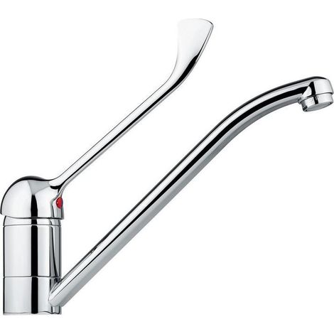 Miscelatore lavello con leva clinica e canna girevole in ottone con finitura cromata - Idral 02450 (1/5)