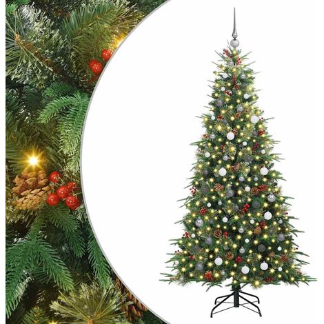 Artificial Hinged Christmas Tree Green 210 cm PE and PVC vidaXL