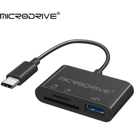 Adaptateur Usb-C - Lecteur De Cartes Mémoire Tf Cf Sd - Pour iPad Pro Huawei MacBook - 3 En 1