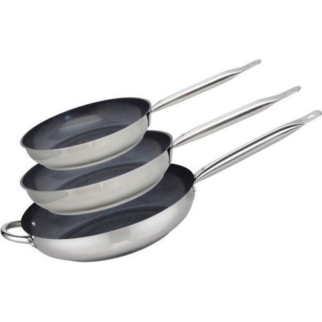 Set de 3 poeles a induction - ELO - Professional - Inox 18/10 ELODUR - Ø 24-28 et 32 cm