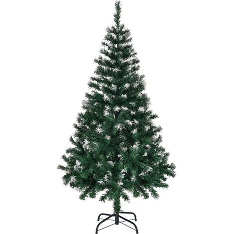 5 Fuß künstlicher, schneebedeckter Weihnachtsbaum, unbeleuchteter Weihnachtsbaum mit 480 Zweigspitzen und stabilem Metallständer für die Weihnachtsdeko zu Hause oder im Büro Home Store Party-Feriendek (1/5)