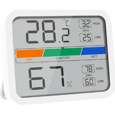 Termometro igrometro digitale con display LCD per uso interno o esterno (batterie AAA non incluse) (1/5)