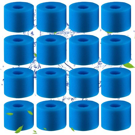 Lot de 16 filtres de Piscine en Mousse Filtre pour Intex Type S1 - Filtre en Mousse pour Spa, Piscine - Réutilisables et lavables - Éponge de Filtration de Type S1 (16 pièces) (1/5)