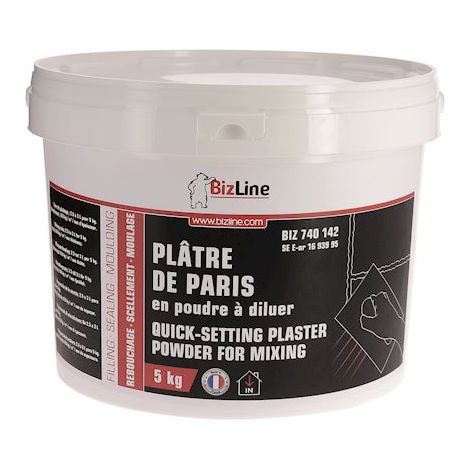 plâtre de paris - a prise rapide poudre - en seau de 5 kg - bizline 740142