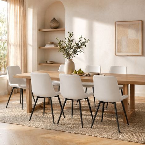Sillas de comedor pack de 4 en PU blanco y metal negro HAVRYA (1/5)