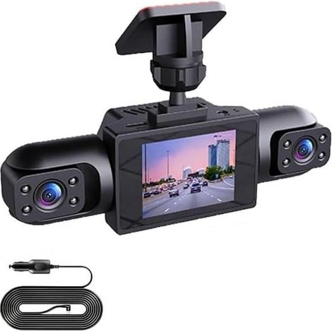 Caméra embarquée 360° avec vue panoramique, caméra avant 4K UHD et caméra arrière latérale 1080p, détection de mouvement, enregistrement en boucle, surveillance intelligente du stationnement (3 object (1/5)