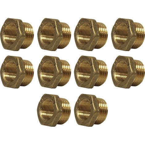 Lot de 10 Mamelons Laiton Réduit Mâle/Femelle 1/2"-3/8" (15/21-12/17) - Arcanaute (1/5)