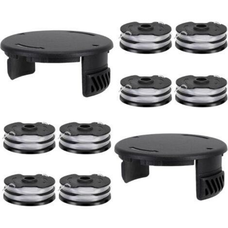 8 Bobine Fil pour Coupe Bordure Compatible avec Parkside 13600210 + 2 Couvercle Piece Detachee pour Parkside Bobine de Fil Pièces Détachées pour LIDL PRTA 20-Li C3 A1B2 PRT 550 A1 A3 PRT 300 A1