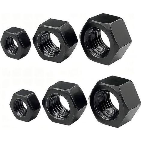 20 Pièces Écrous Hexagonaux M6, Les Écrous, Noir Écrous Hexagonaux, Fixation D'écrou, Pour Le Boulonnage et L'écroutage, Le Maintien D'objets en Place (1/4)
