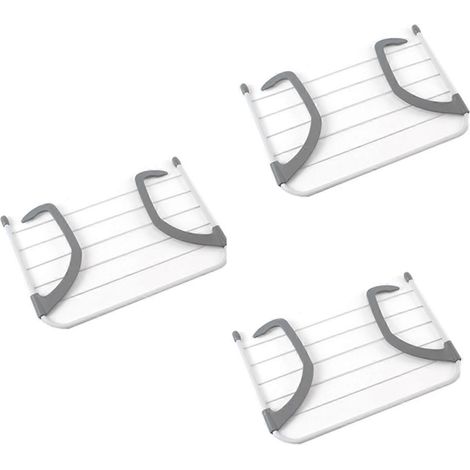 Cintre de rangement pliable, étendoir à linge, porte-chaussettes et porte-serviettes multifonctionnel pour balcon (55x). (1/4)