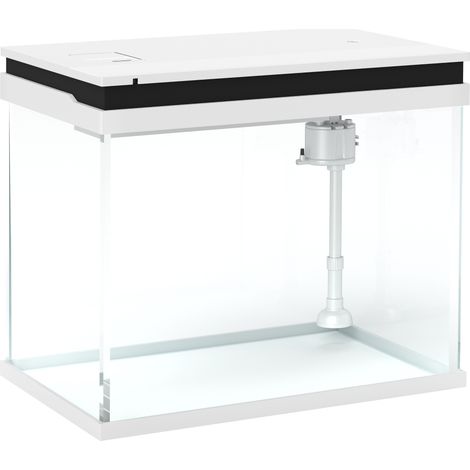 CHICFURN Acquario in vetro 41 L 48 x 30 x 41 cm bianco con filtro e LED, compatto (1/5)