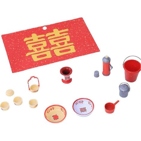 1:12 Puppenhaus Chinesisches Double Happiness Hochzeit Nostalgieprodukte (1/5)