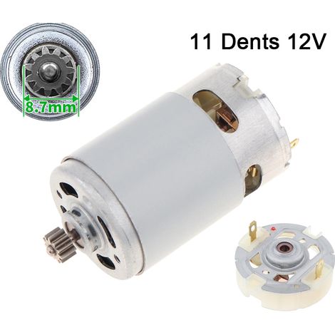 Moteur à courant continu RS550 à deux vitesses avec 11 dents - Moteur brossé - 12V, plus porte-balais de service (1/5)