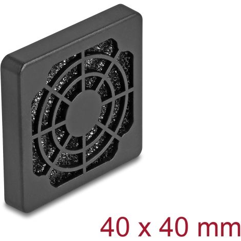 Delock Rejilla de ventilador con filtro de polvo 40 x 40 mm negra
