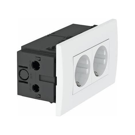 OBO Bettermann Steckdoseneinheit Modul 45, 2fach 84x140x59mm Polycarbonat reinweiß RAL 9010, 6119407 (1/5)