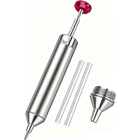 Une pompe à vide pour le dessoudage avec un embout de rechange, offrant une aspiration puissante et compatible aussi bien avec les bricoleurs amateurs qu'avec les professionnels. (1/5)