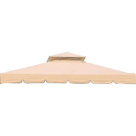 Toit de remplacement pour tente romaine 3x3m, bâche imperméable beige pour jardin et terrasse (1/4)