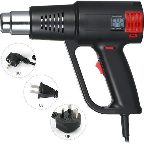 [JAMAIS UTILISÉ]Pistolet à air chaud industriel 2000 W à chauffage rapide, avec écran LCD numérique et contrôle de la température. Outil de chauffage portatif de haute qualité.