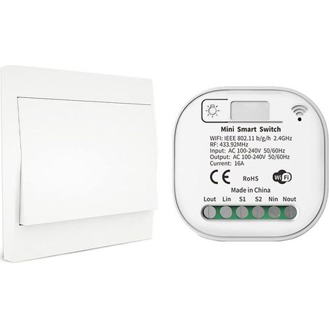 RF433 et WiFi Télécommande sans Fil Interrupteur d'éclairage, 1 Commutateur 1 récepteur Kit (1/4)