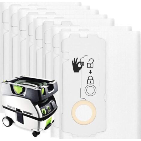 Lot de 10 sacs pour aspirateur Festool CT Mini CT MIDI (à partir de 2019), référence 204308 sacs à poussière, accessoires d’aspiration, sacs filtrants de rechange pour aspirateurs. (1/5)