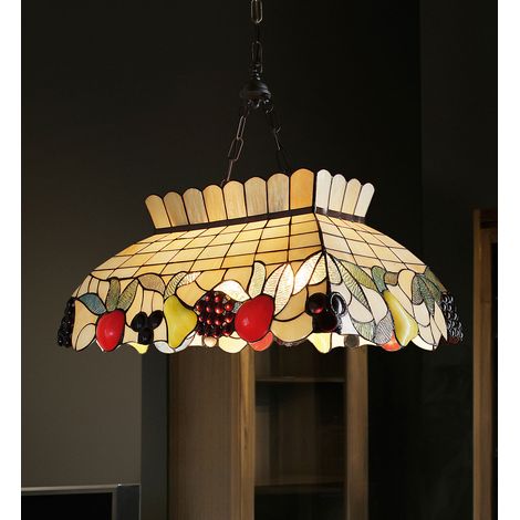 Lampadario Tiffany Vetro Multicolor 2 Luci E27 Piccolo (1/3)