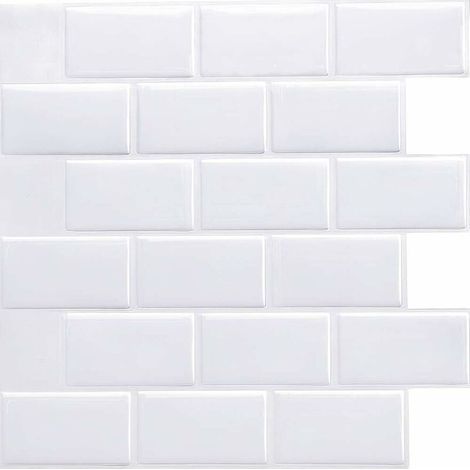 2 Pièces Stickers Carrelage pour Cuisine Salle de Bain, Credence Adhesive Cuisine, ImperméAble Carrelage Adhesif Carreaux de Autocollant Mural DéCoratif (1/5)