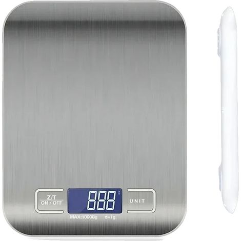 Balanza de cocina digital de alta precisión, pantalla LED, color blanco, 5 kg 1 g (1/2)