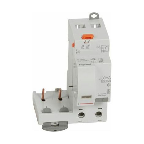 Bloc diff adaptable à vis DX³ pour disj 1 mod/pôle 2P 230 à 400V 40A typeF 30mA - 410434