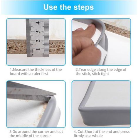 Protege-Angles U en TPE Souple 1m x 18mm Auto-Adhésif pour Sécurité Bébé et Meubles (Blanc) (1/5)