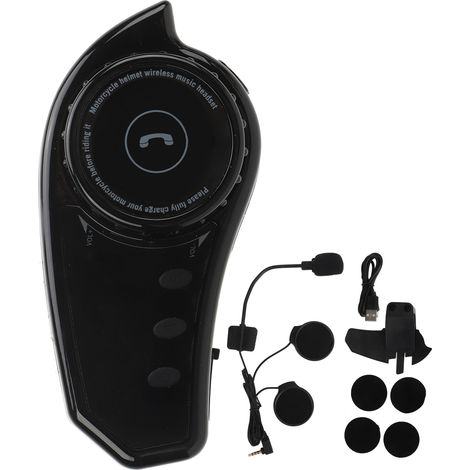 Kit Écouteurs Bluetooth pour Casque de Moto avec Microphone et Batterie Intégrée pour Vélo Électrique et Activités Extérieures (1/5)