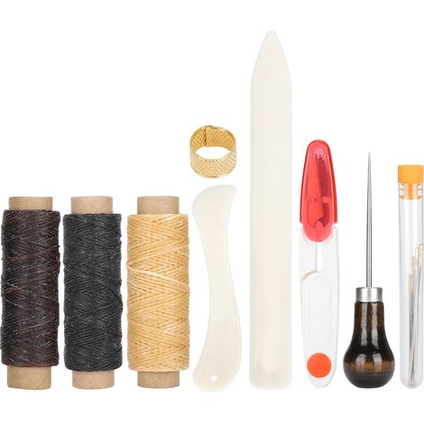 14Pcs Sewing Kit Thimble Loop Convenient Leather Working Craft DIY Repair Tool (1/5)