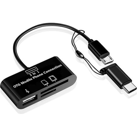 Lecteur de cartes mémoire de type C pour cartes micro USB, SD et TF, accessoires pour ordinateur portable (1/5)