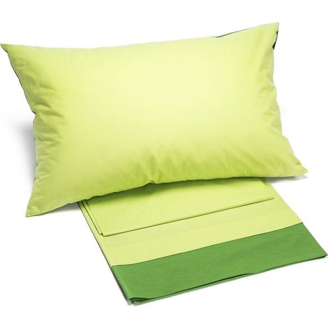 Caleffi - Lenzuolo-copriletto Bikolor Tinta Unita Matrimoniale Verde (1/3)