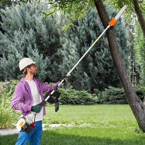 Tronçonneuse d'élagage de 43 cm³, élagueuse de 1,7 ch, élagueuse de jardin, tronçonneuse d'élagage équipée d'un manche télescopique, longueur du manche réglable entre 2,4 et 3,5 mètres (1/5)