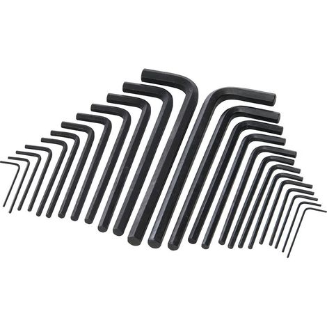 Silverline, Set chiavi esagonali extra lunghe, metriche e in pollici - HK25L, 25 pz. (1/3)
