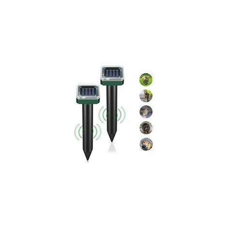 Confezione da 2 repellenti a ultrasuoni per talpe e gopher, per prati, giardini e cortili, per allontanare gopher, topi, talpe, ratti, arvicole, serpenti e roditori H442 - Crezuo