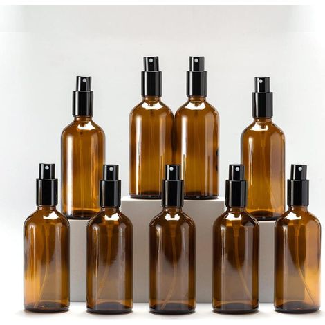 Flacon Spray Vide 100ml pour Huiles Essentielles Ambré Bouteille Spray Verre avec Brouillard de (1/5)