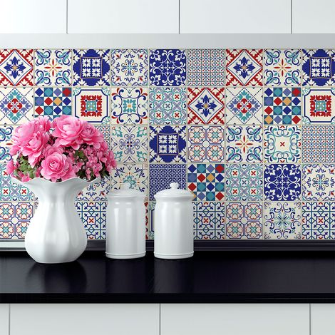 Sticker Mural Carrelage adhésif Cuisine Salle de Bain - 30 STICKERS CARRELAGES AZULEJOS SIRANO - 30stickers10x10cm (1/5)