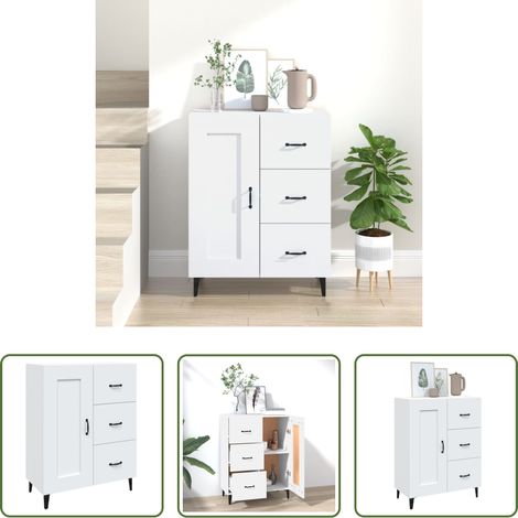 Holzwerkstoff - Sideboard Weiß 69,5x34x90 cm Holzwerkstoff (1/5)