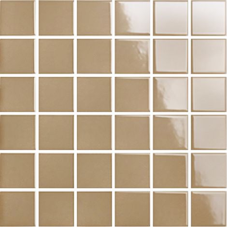 Mosaïque de grès cérame PICCOLO VELVET 5x5cm (finition brillante) -  Tobacco brown - -  428 - Tobacco brown - boîte de 0.93 m2