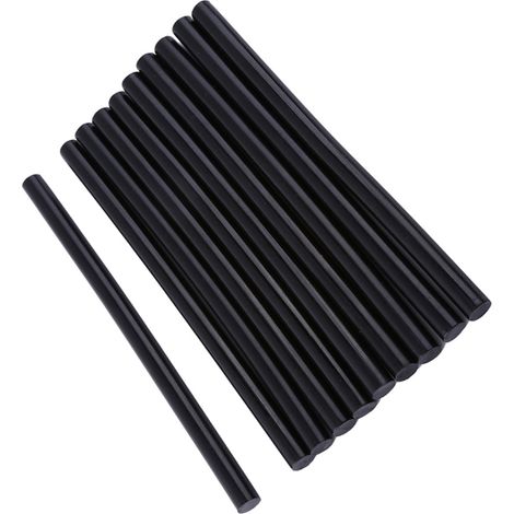 10 bâtons de colle thermofusible noirs de 7 mm/11 mm, adaptés aux projets de bricolage avec pistolet à colle chaude (11200 mm) (1/3)